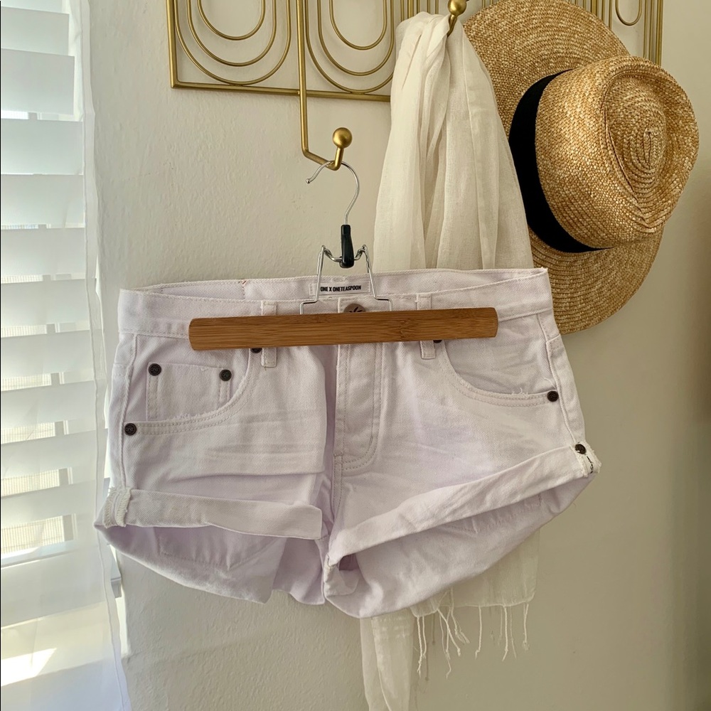 One X One Teaspoon white jean shorts